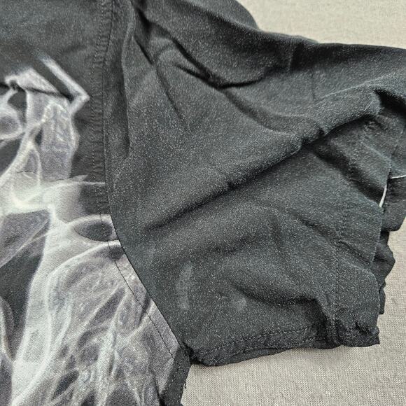 Death Row Records Shirt Mens L Black Button Up Viscose Ripple Junction Smoke - Picture 5 of 8